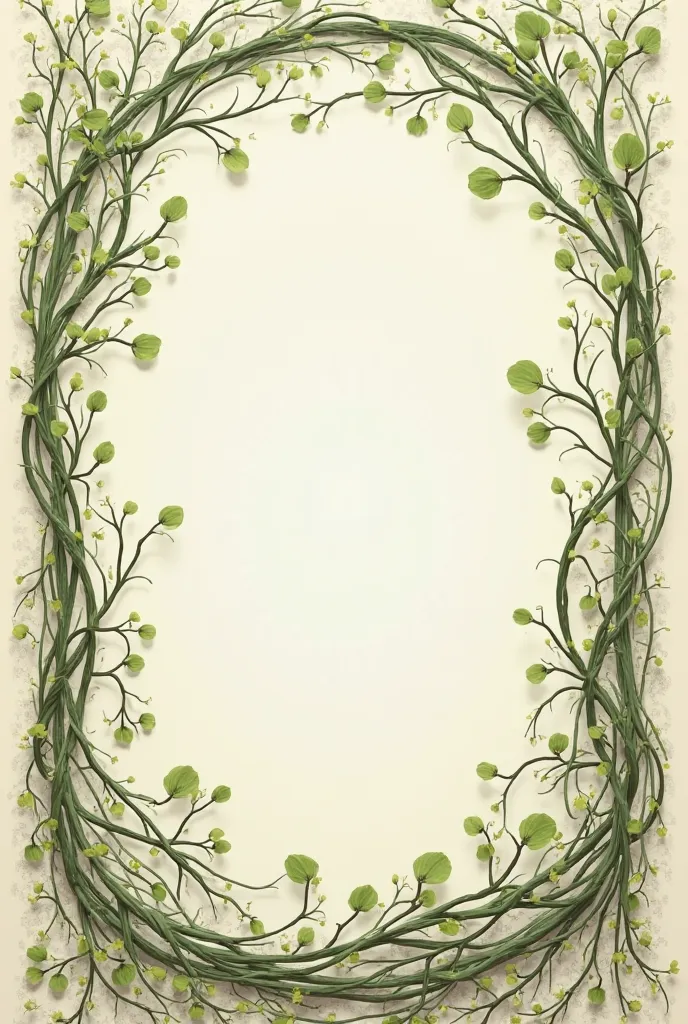 Create a tarot frame,  sprouts with fine roots crossing. I want the center of the neutral image