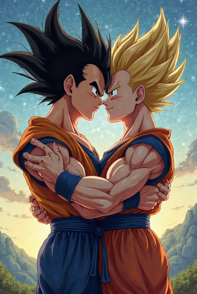 Create Goku kissing Vegeta