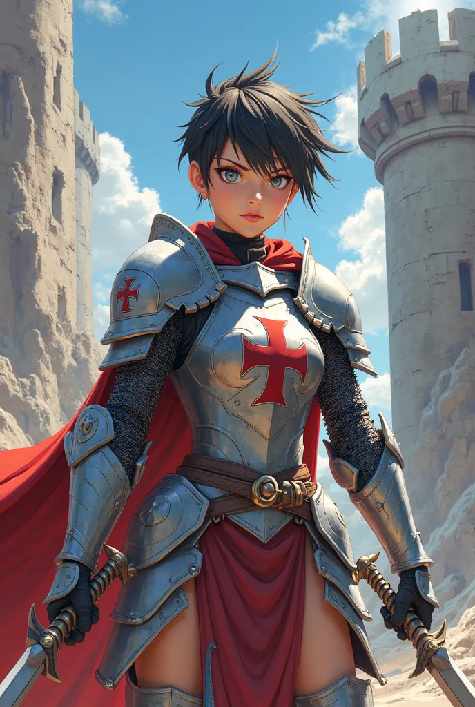 Strong anime tomboy girl knight