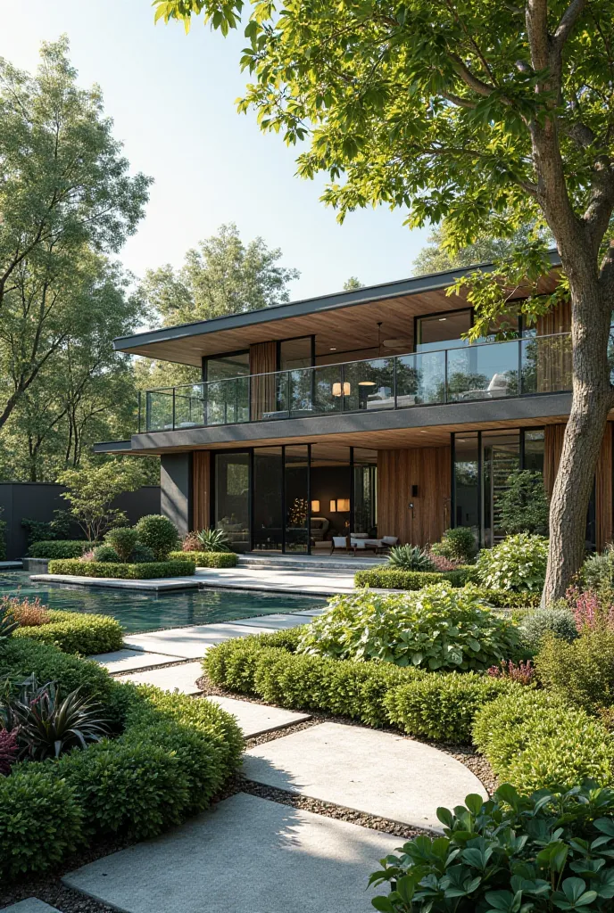 The garden of a modern house 