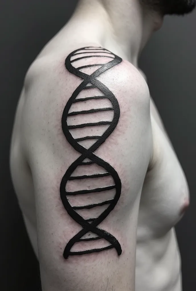 Black and white DNA tattoo 