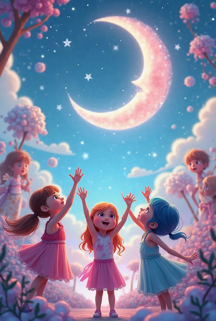 Animated Cualebra of Girls Eating a Moon 