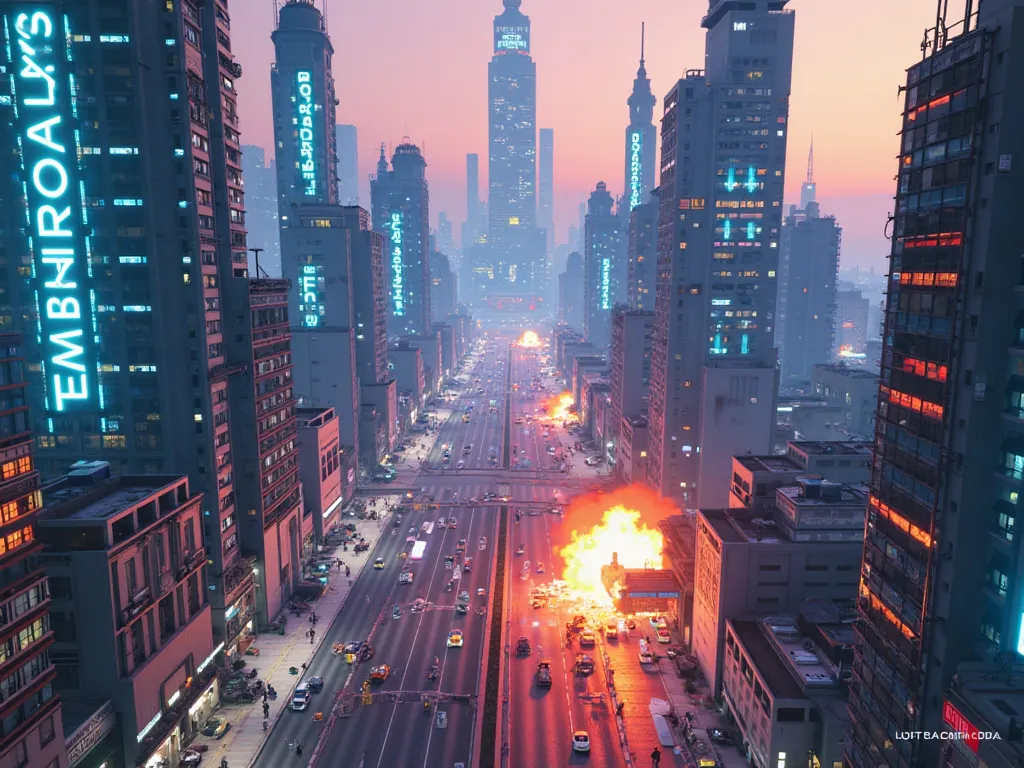 I will add the text ‘GTA VI Official AI Trailer’ on the top." The text GTA 6 Official AI Trailer' should be prominently displayed at the top in a modern, bold font, with a vibrant color to stand out against the background, ensuring maximum visibility and i...