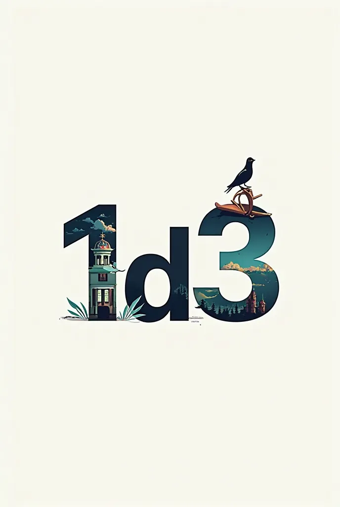 creates a logo with the letters: 1D3 and with images in law