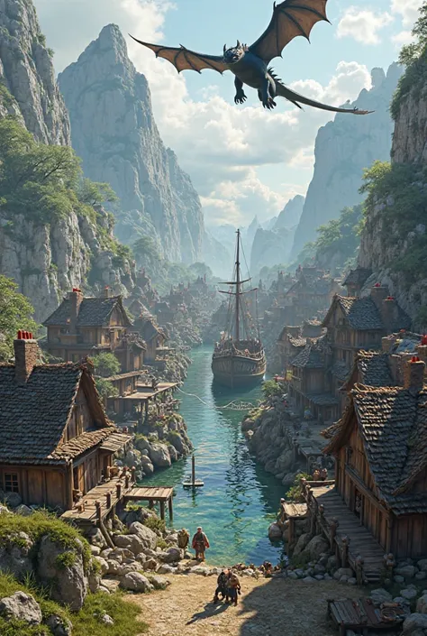 Could you make a Viking village scenario of how to train your dragon 