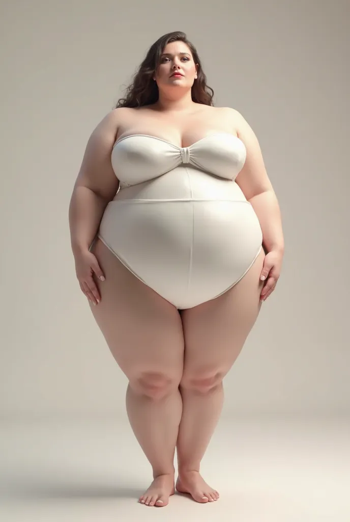 A woman with big breasts who are very big and very big butt and ass ernomes, And let it be a perfect curve, And white clothes 