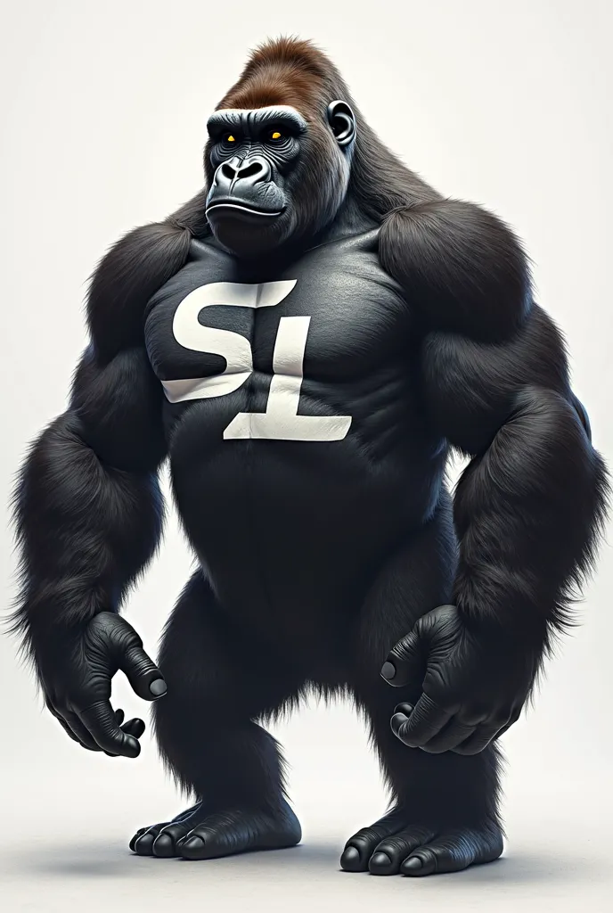 Clothing brand logo with the initials S and L. Have a gorilla wear it 