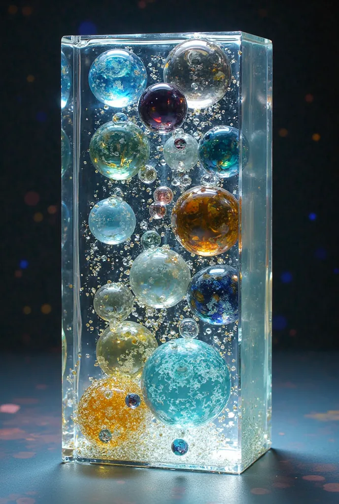 Glass marbles in resin