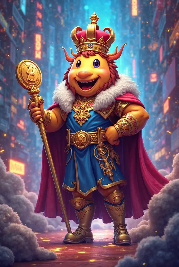 . I want you to create memes for me for the Bowz coin as it looks like the new king of cryptocurrencies. Put the title of the image as follows : The new king has arrived