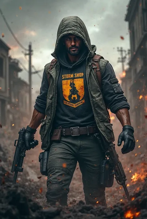 A picture of a PUBG character bearing the Storm Shop Ibrahim Store logo