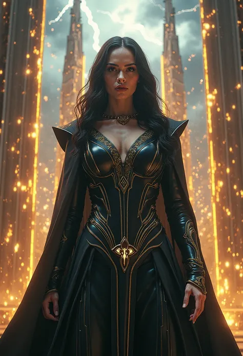 Beautiful real woman, Hela the God of Death, in the middle of Asgard, in the sky lightning and thunder, Hela sexy, empowered beauty, powerful, mysterious, real photo realistic masterpiece 8k sharp ultra detailed best quality 