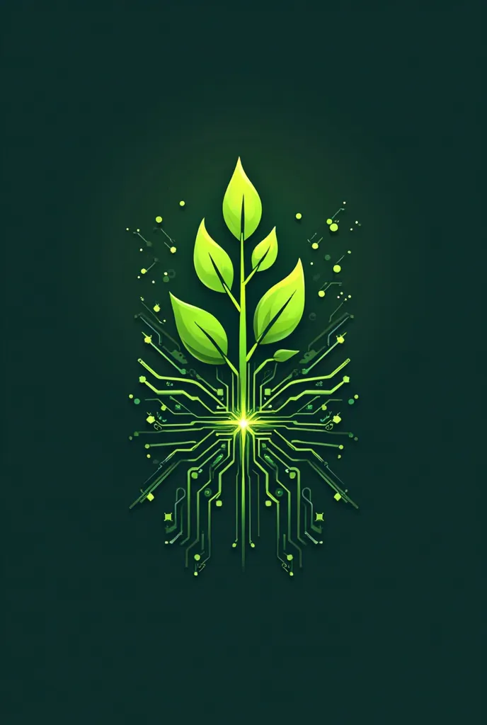 A company logo that is striking to the eye, It's called abiosmart, that has as its main design a green plant, and some electronic designs, Like a chip