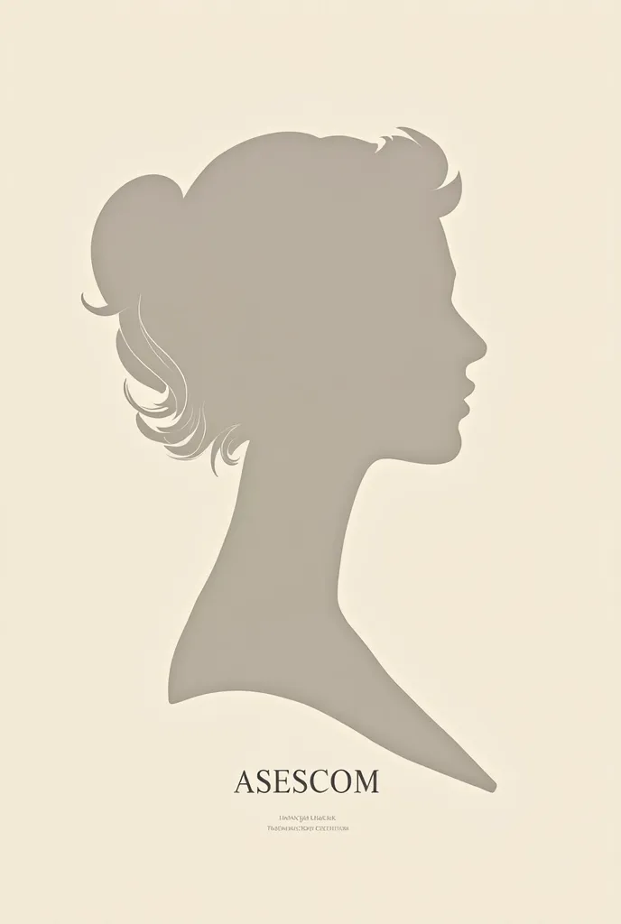 Generate a logo of a woman's silhouette that says Asescom