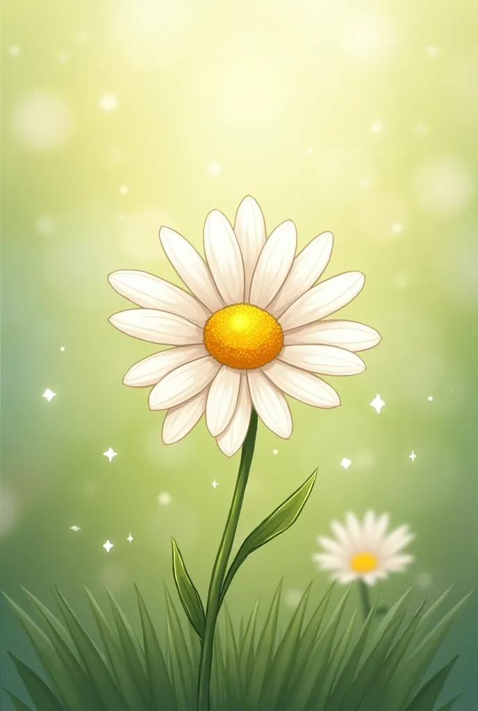 Daisy flower in front in a drawing