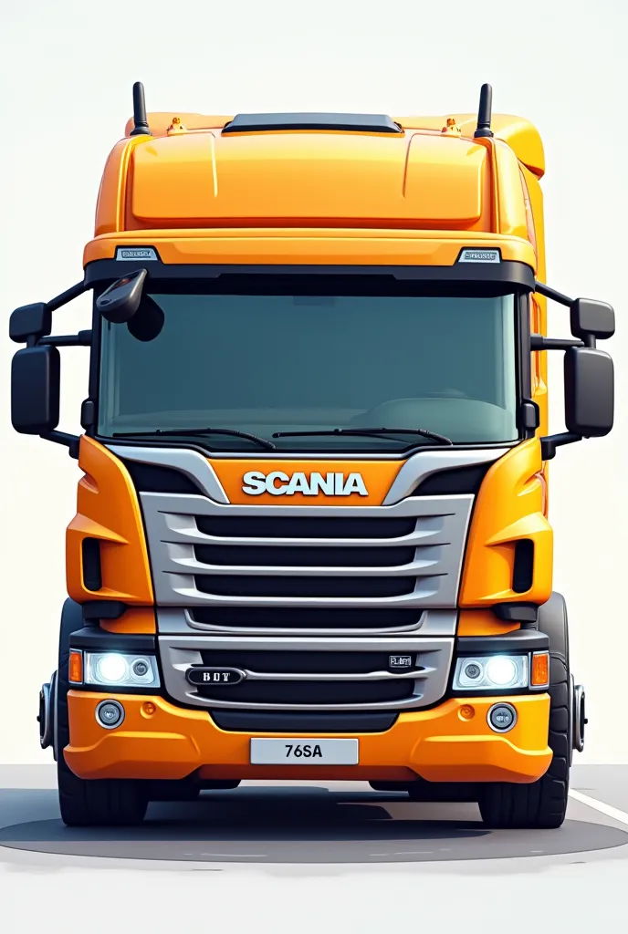  I would like to create a last-generation Scania truck seen from the front as a cartoon