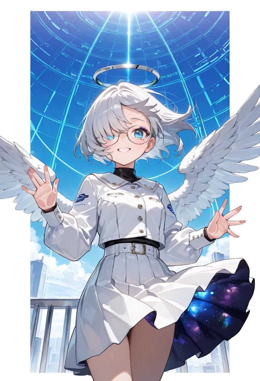 turning y、silky hair covering one eye超リアル,high quality,Detailed,4K rendering,Record Style Clear Card with Makeup,Smiling face,(masterpiece, best quality, amazing quality, very aesthetic, absurdres), Bangs above one eye：1.3，Eyes are hidden by bangs、Glasses(...