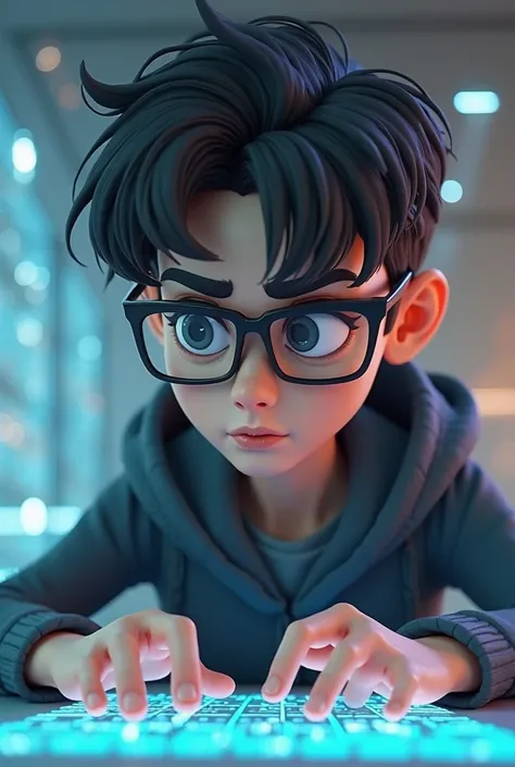 I mean I want a 3D avatar with glasses and studying programming 