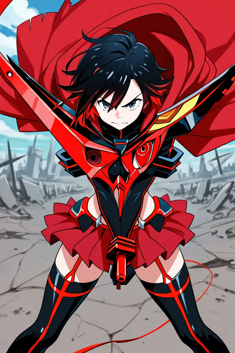 fused character, ryuko matoi (kill la kill), and ruby rose (rwby)