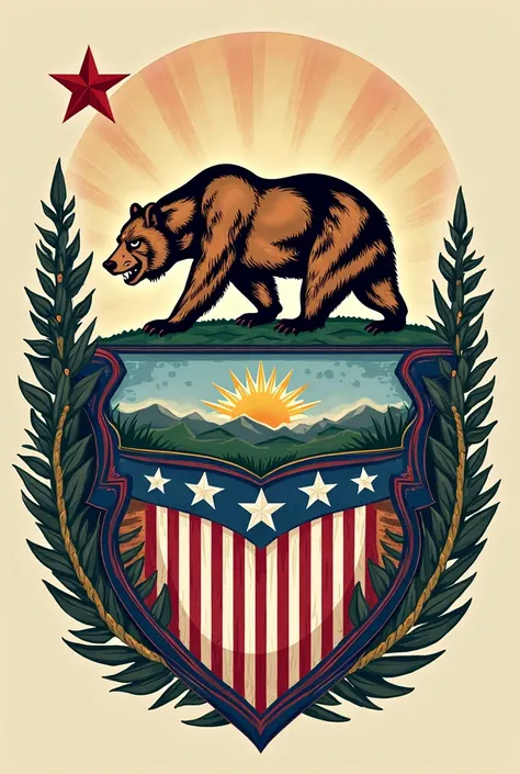 Combine the national and American shields of Cali