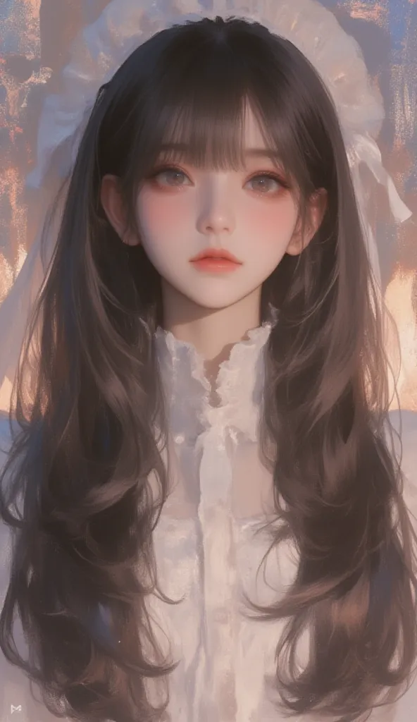  1 girl,  straight and very long hair attached to the side,     black hair、Tight Bang 、Twin Tails,   High Resolution, masterpiece, 4K、8k、Red Eyes、Twin Tails、ribbon、ハイTwin Tails、  dress、  cute dress、Big Breasts、、 Lolita fashion、 frill、antique、Classic、big br...