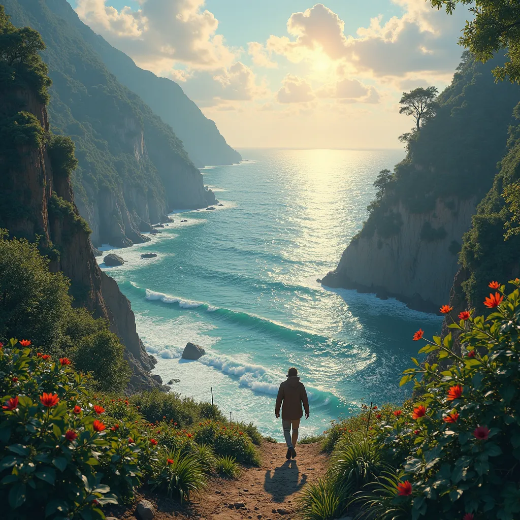 Journey,Picturesque,movie background,Dazzling Sun,ocean