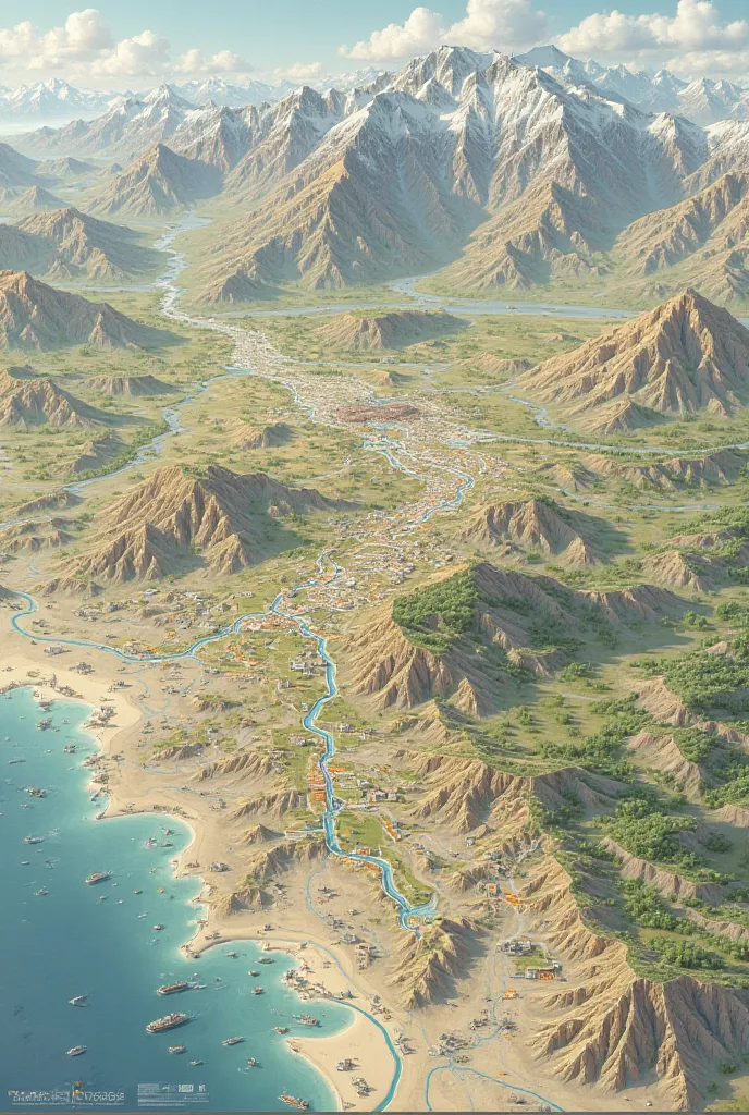 Create a 8k ultra detailed and accurate map of the Hazara region, showcasing its geographical features, cities, and surrounding areas with clear labeling and a visually appealing layout."