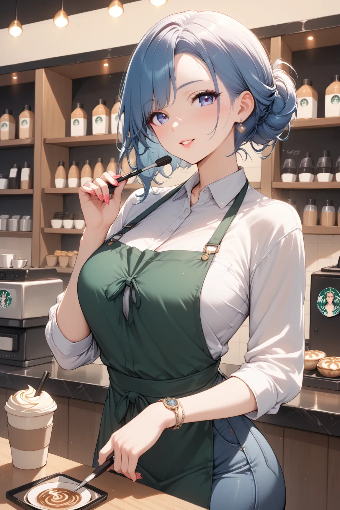 ( Ultra High Quality) Beautiful Japanese Women, barista、