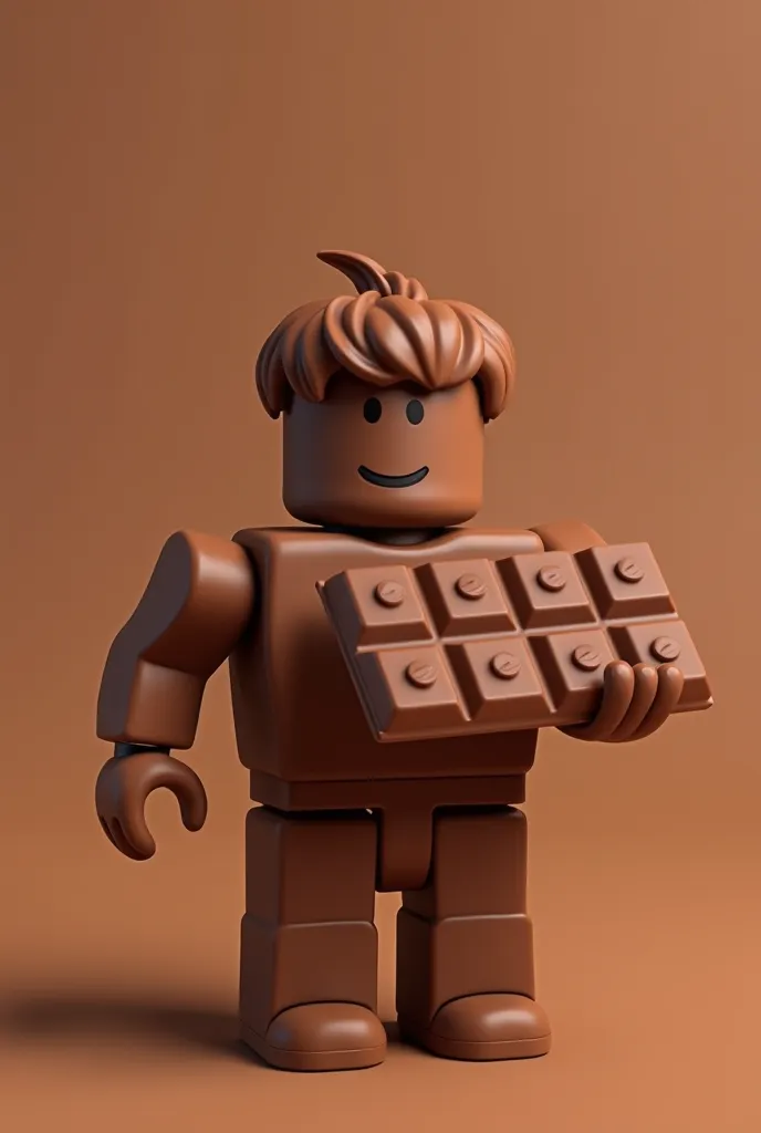 Prompts
Create a very simple but eye-catching profile picture for TikTok, Mixing chocolate with the game Roblox person negro. But I want it as if the Roblox doll were holding a chocolate with details