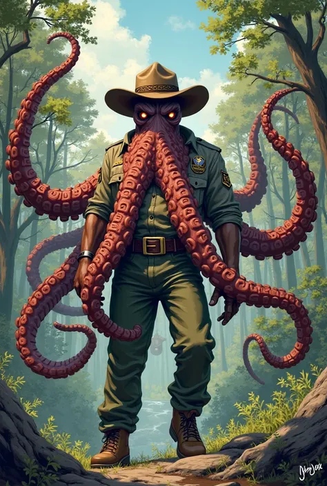 Octopus in ranger suit like jim lee style