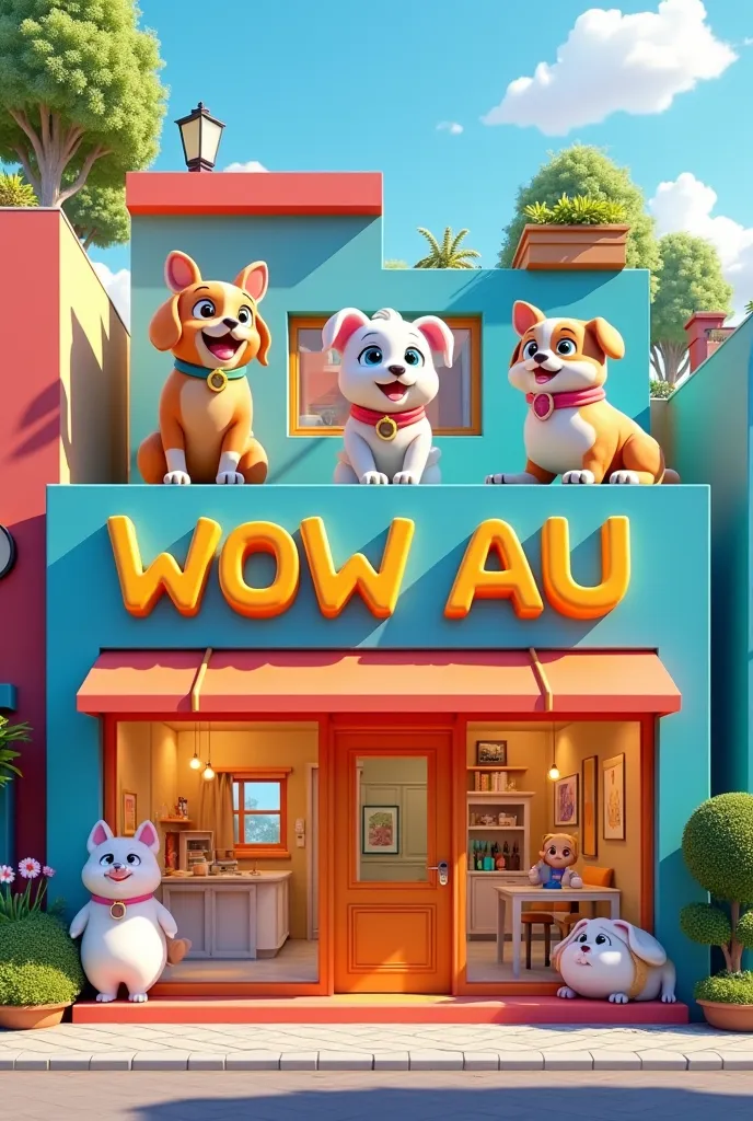 Generate the image of a veterinary clinic called "Wow au "