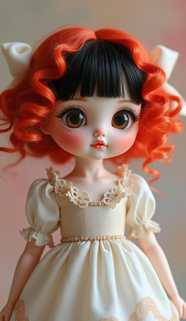 Little red haired doll with black fringe