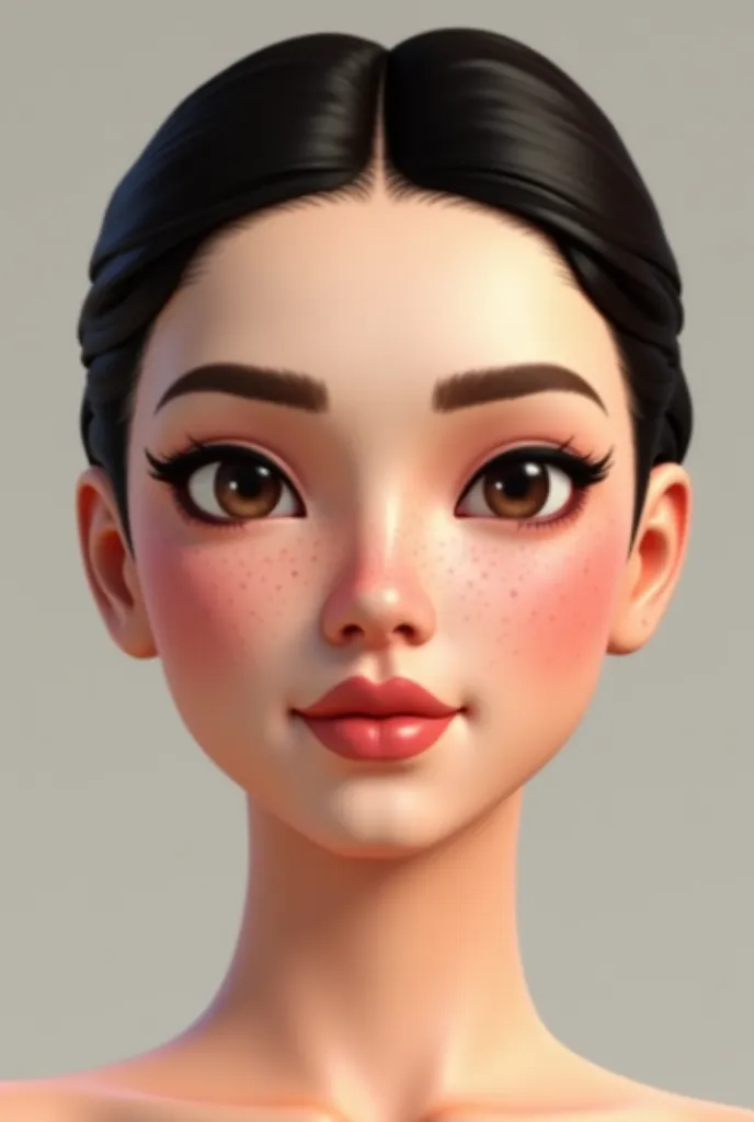 Pageant sims face front, no hair, elegant, semi realistic face, 