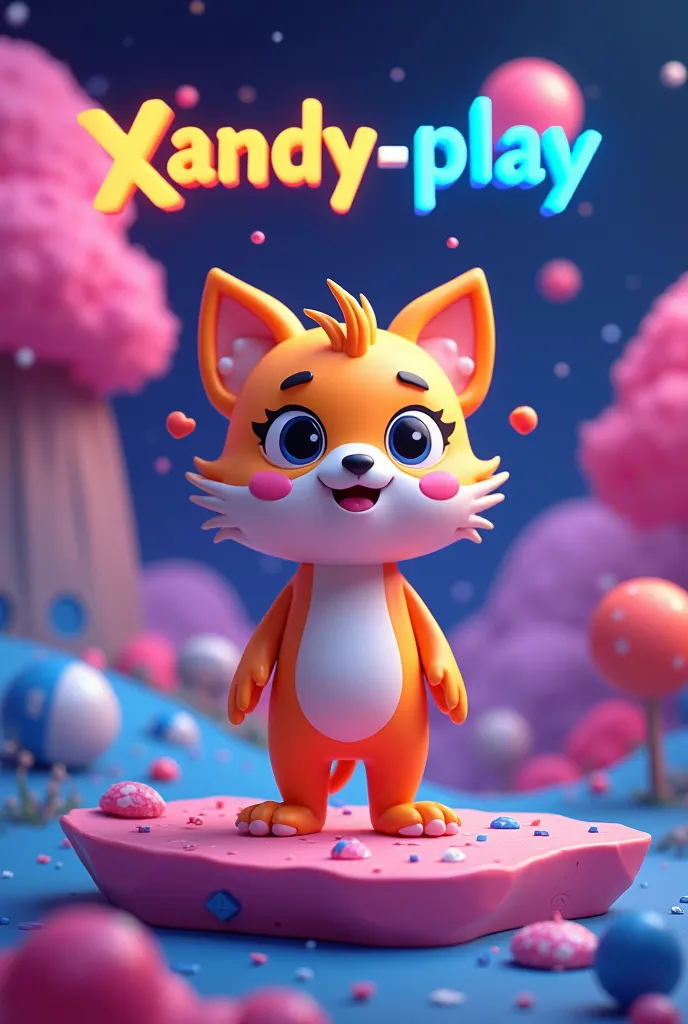 Um flay para canal de streaming moderno, with the name Xandy-Play “Discover a world of fun and excitement”