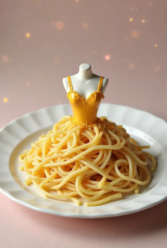 A pasta on a plate shaped like a ballerina