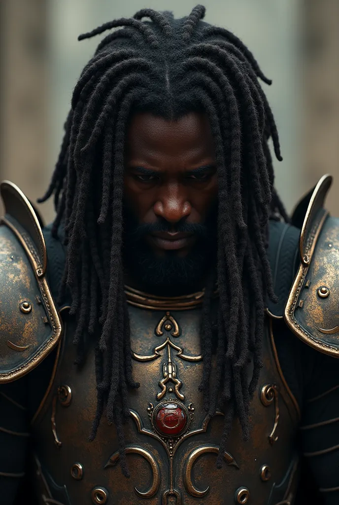 Black Man from Dreadlock 
With your head down 
The face-only image 
With a suit of armor 