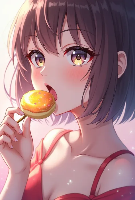 sexy anime girl licking candy