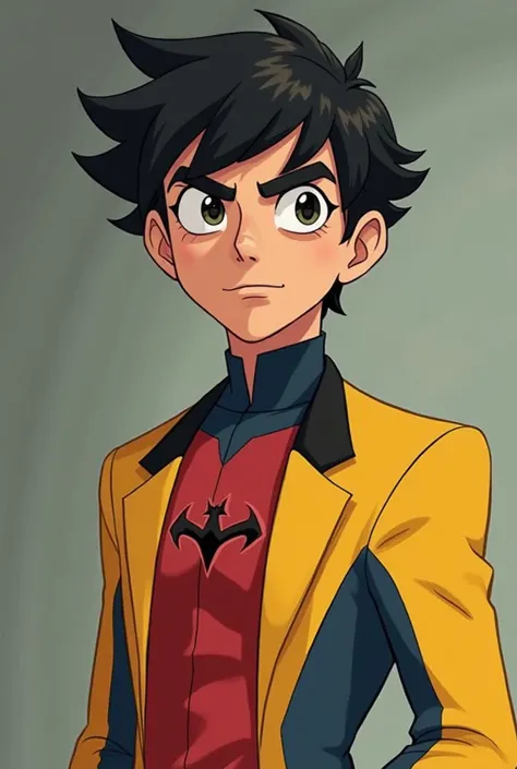 The slightly more tender cartoon, look at Mark put on his black hair and his yellow suit with blue and black, Give Oliver brown hair, And the same with his red and black suit, And instead of me saying o on your chest put a T