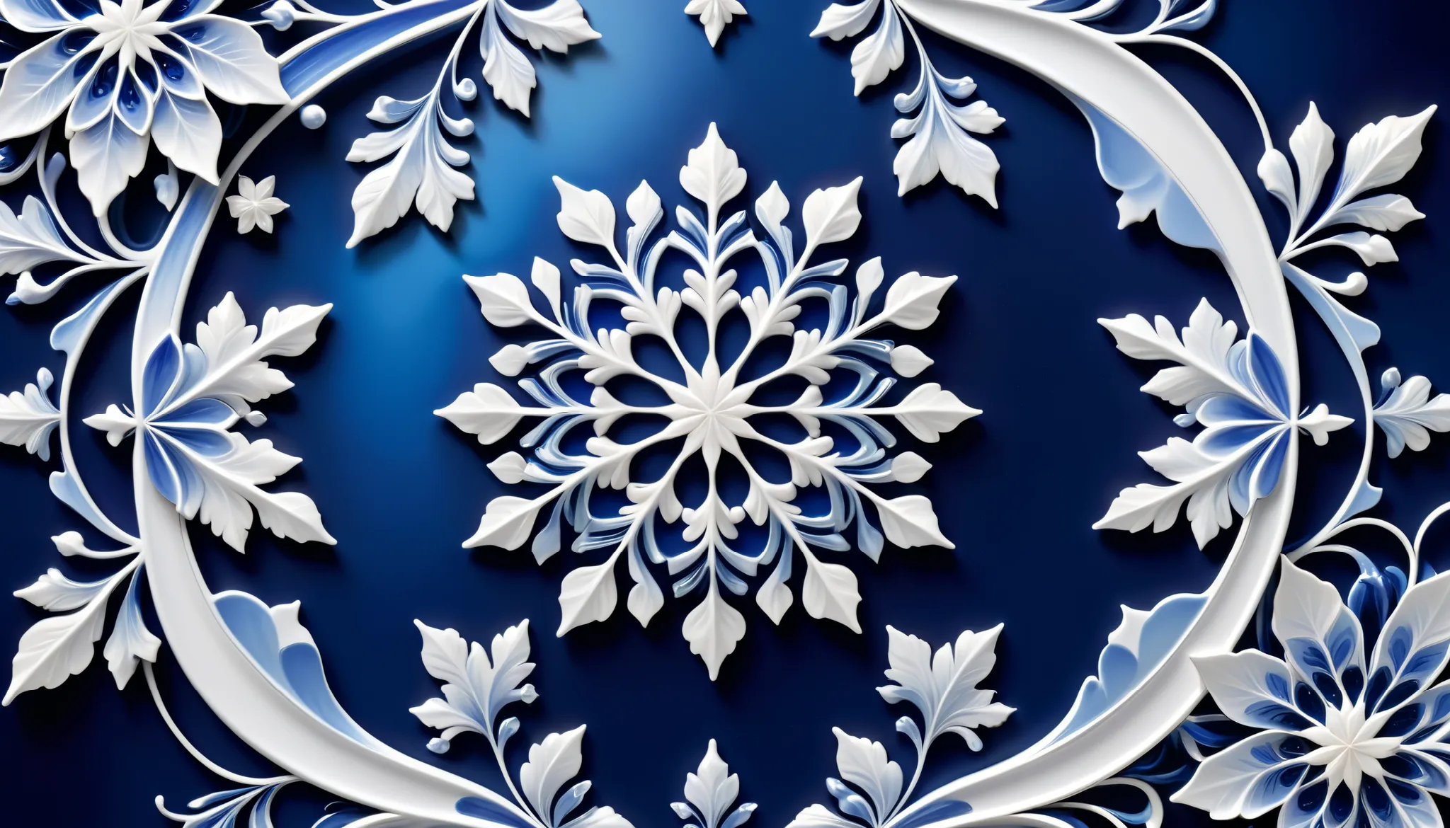 best quality,4K, 8,000,High Resolution, masterpiece:1.2, Super Fine ,Realistic:1.37,portrait,Delicate snowflake pattern,Blue and white porcelain ,  line art ，Mandala, summary, Fractals,  creative ,  art workstation , vector, (Accurate lines)，( Graceful cur...