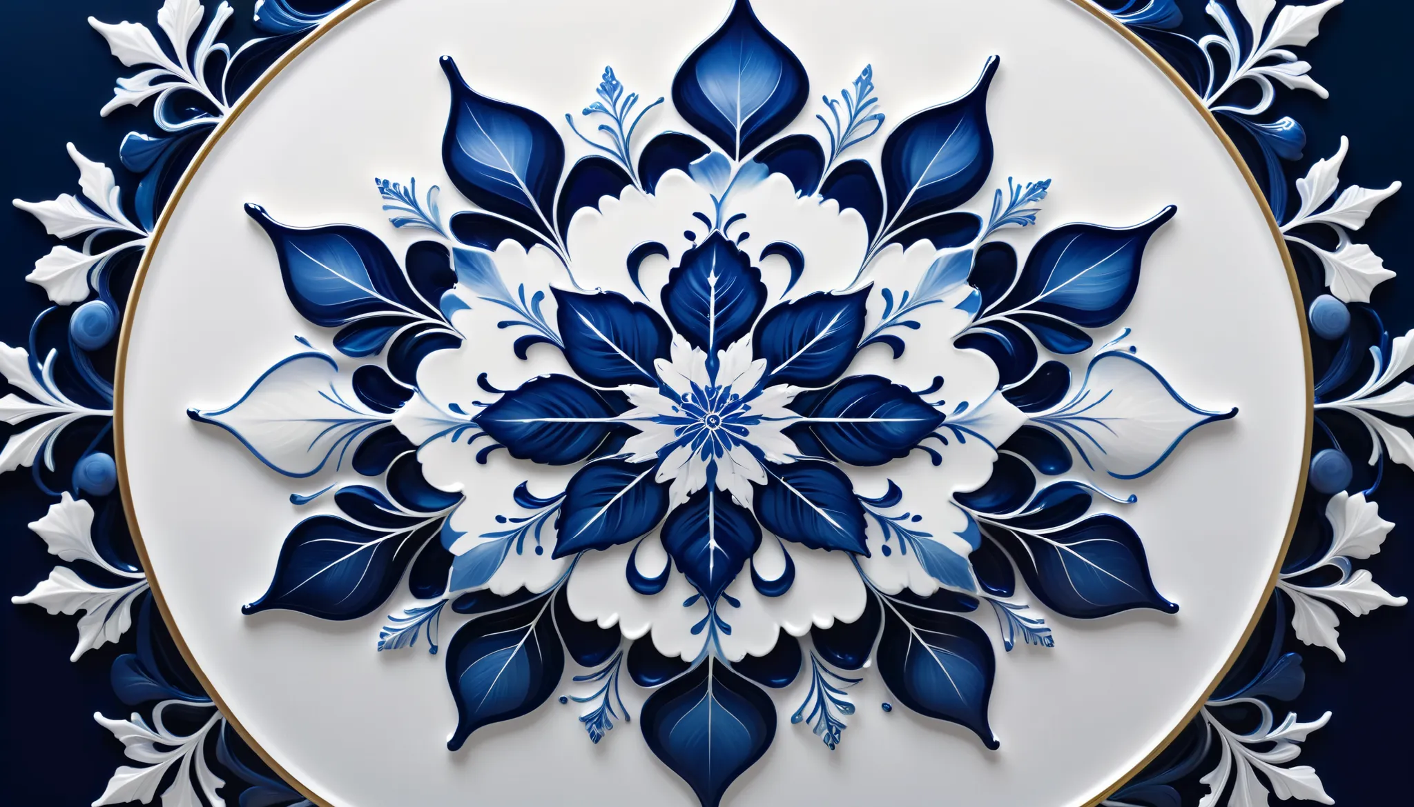 best quality,4K, 8,000,High Resolution, masterpiece:1.2, Super Fine ,Realistic:1.37,portrait,Delicate snowflake pattern,Blue and white porcelain ,  line art ，Mandala, summary, Fractals,  creative ,  art workstation , vector, (Accurate lines)，( Graceful cur...