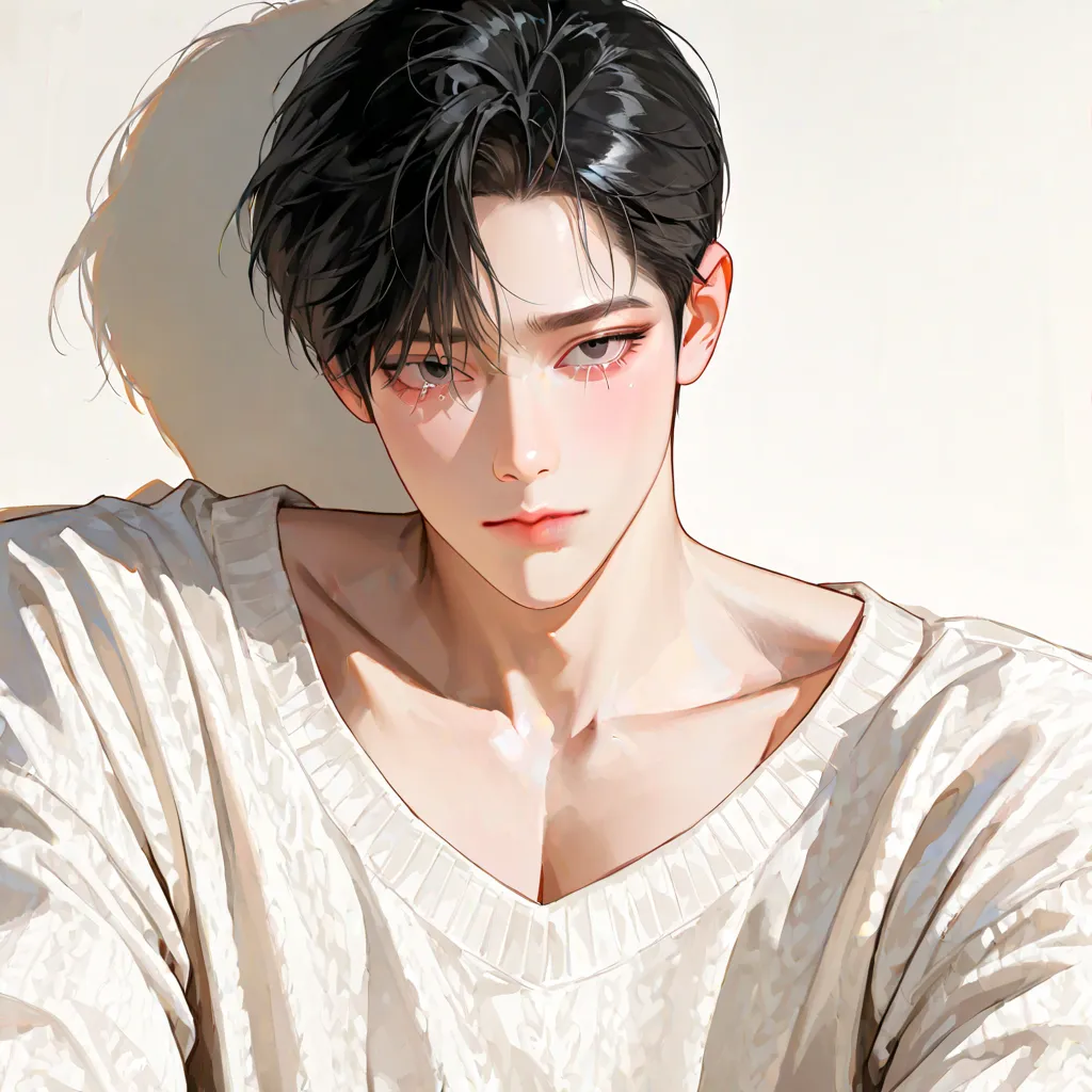 handsome, (((ultra high definition))), high quality, 걸작, (((upper body))), Dark circles, panda eyes, Worn out, black hair, 1 man, short hair, dark black hair,  sheds tears, crying, crying,  muscular, MALE FOCUS, handsome man, sharp eyes, Korean Comic Style...