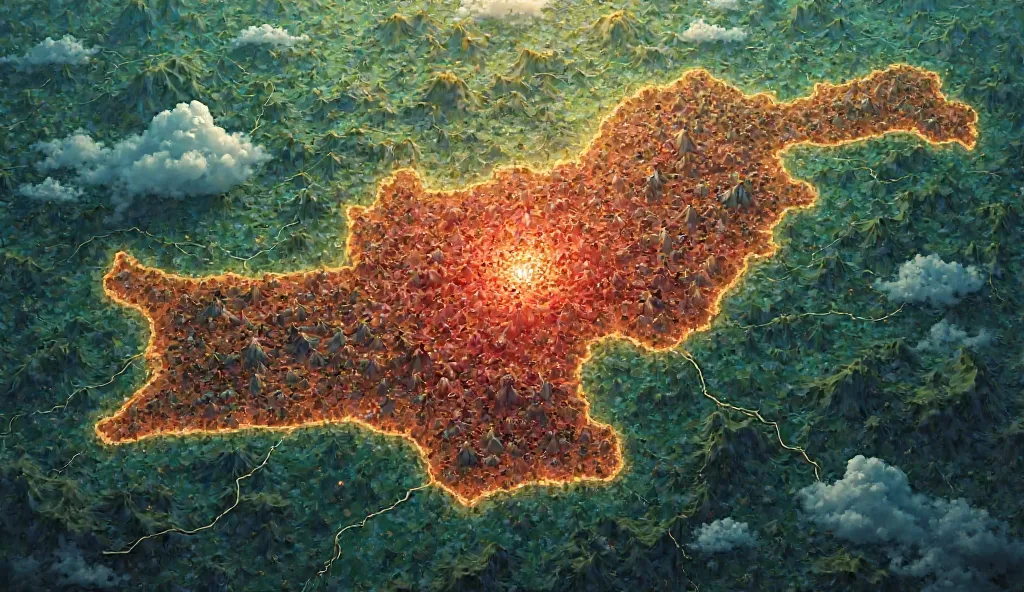 Create a beautiful shiny glittery map of Balochistan in green color with red quetta