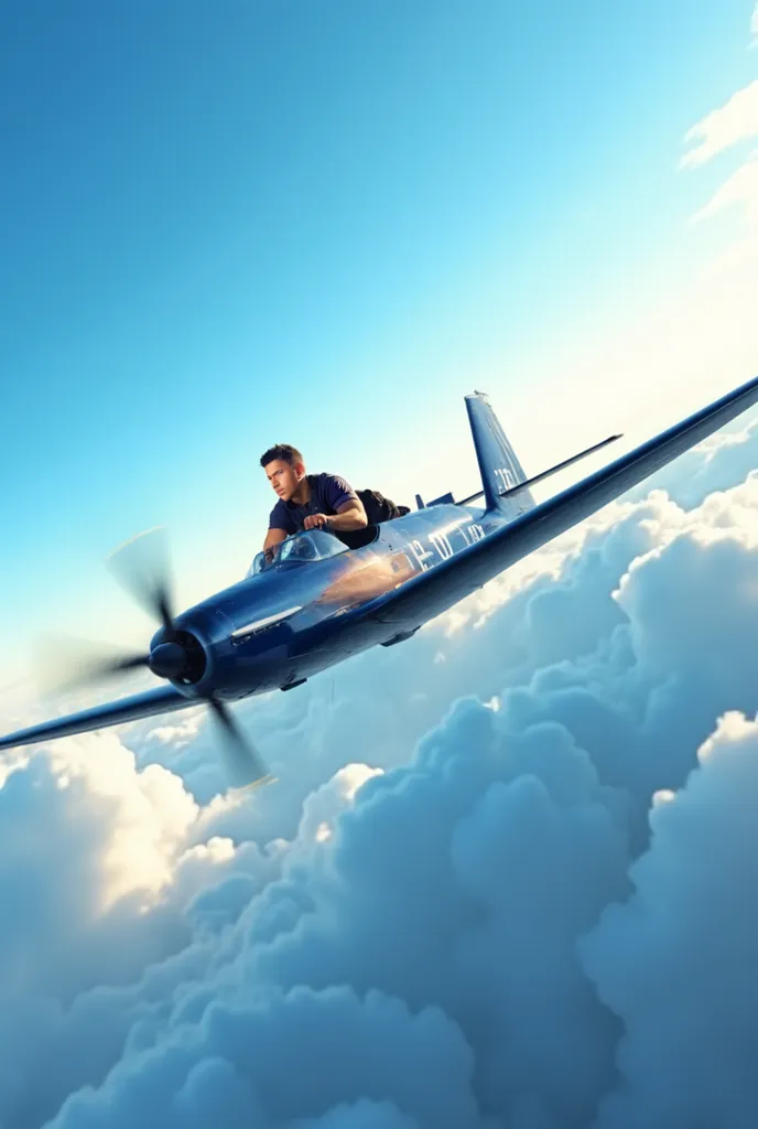 A man flying a small plane