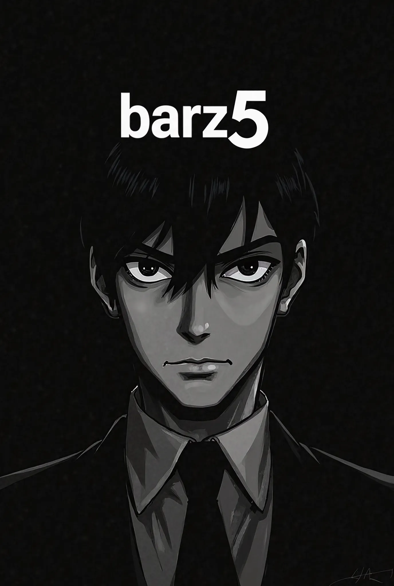 Created a black image of Shinichi Kudo with the name Barz5 on top. 