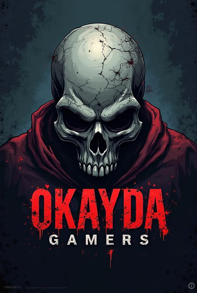 Make a skull logo written OKAYDA GAMERS 