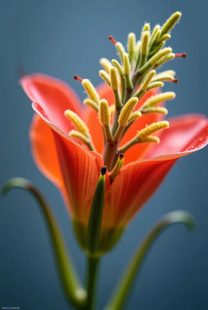 I want to create a close-up flower drawing image like a very detailed flower shot by a professional camera