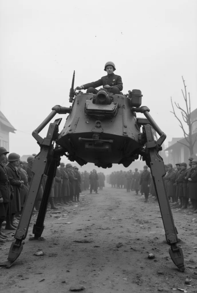 Photographing a military cameraman、 Documentary photos 、 Outdated Pictures、World War II German Armed Forces、Panzerkampfwagen II、Light Armor、Russian front、Top secret weapon、４legged armored robot、Light reconnaissance robot、A small combat walking weapon with ...