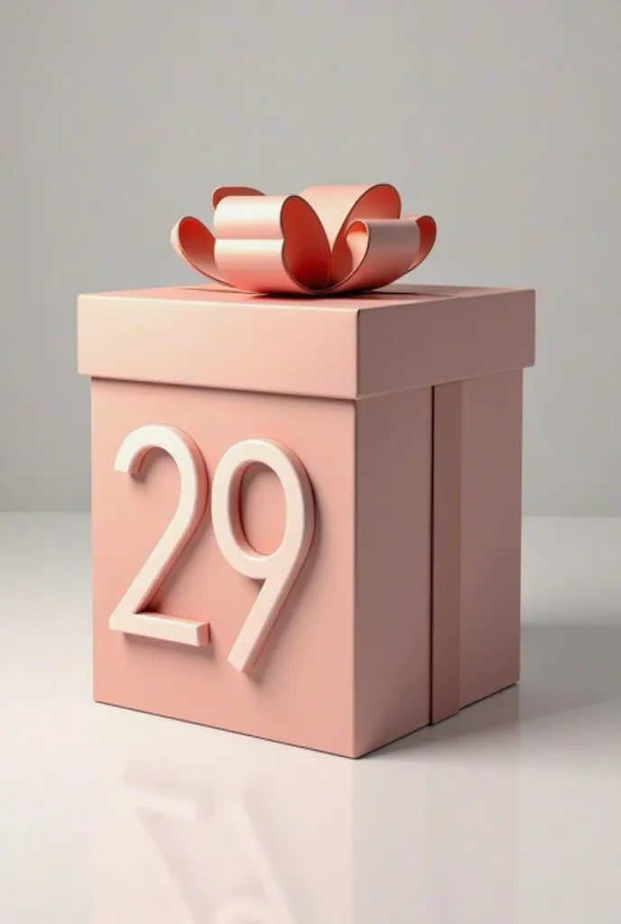  Gift box. it has the number 29 on it. large 29 lettering on the gift box