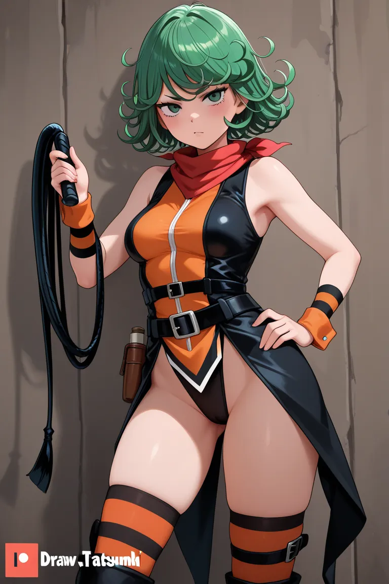 Draw Tatsumaki Sadie with a whip