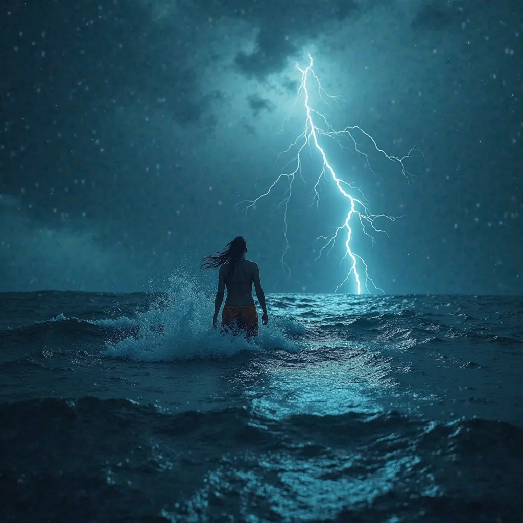 **Flash Struggling in the Ocean (Sad)** – Duniya ka sabse tez insaan… magar aaj woh hil bhi nahi sakta. Uski lightning weak ho rahi hai, aur woh pehli dafa mehsoos karta hai ke shayad koi bhi hamesha jeet nahi sakta. Pani usay dheere dheere neeche le ja ra...