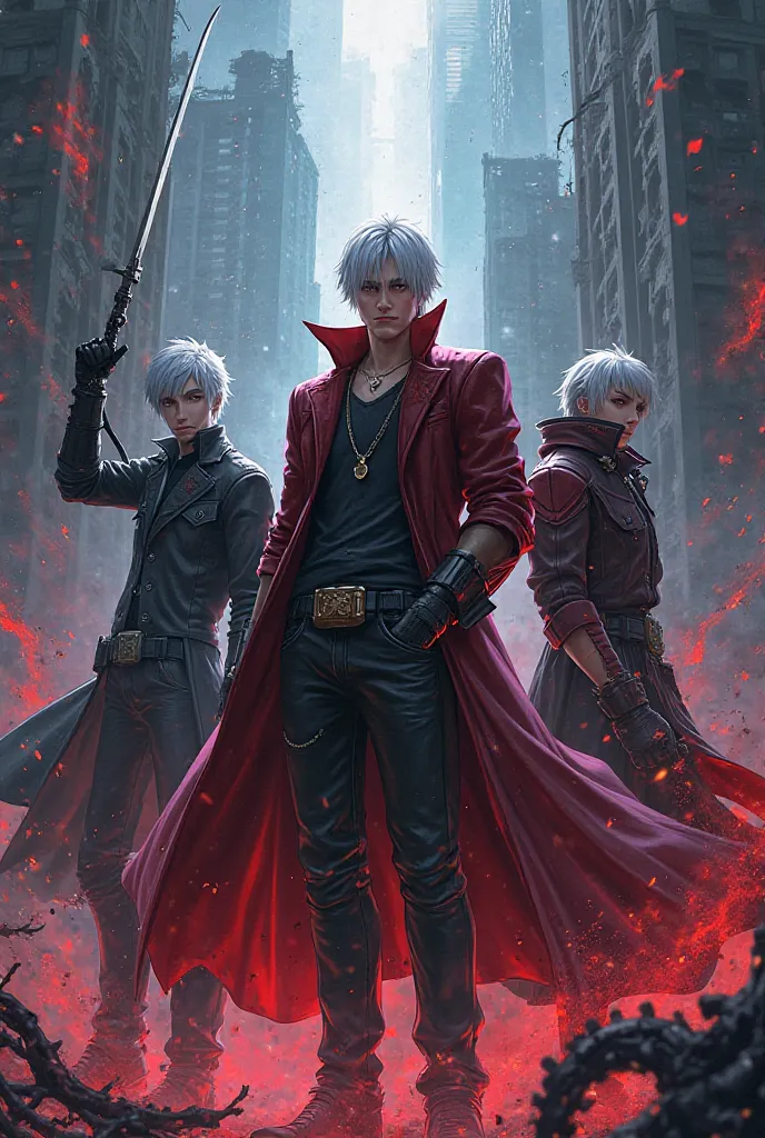 Dante, Nero and Vergil from Devil My Cray in anime